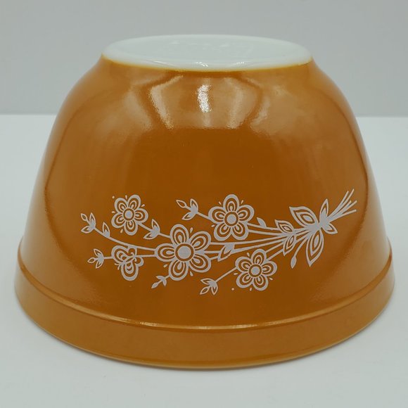 Pyrex Butterfly Gold 401 Mixing Nesting Serving Bowl 1.5 Pint 750 ml Dark Gold - Picture 5 of 7
